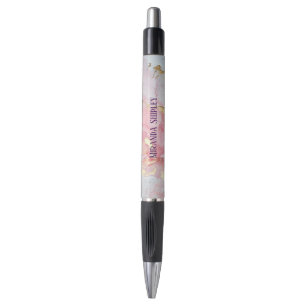 Roze & Gouden Elegante Verf Paarse Naam Pen