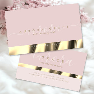 Roze gouden elegantie visitekaartje