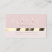 Roze gouden elegantie visitekaartje (Achterkant)