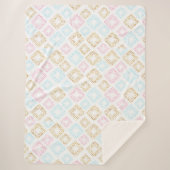 Roze, gouden en blauwe pokken vlek Sherpa Blanket Sherpa Deken (Voorkant)