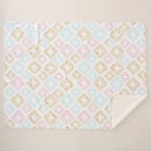 Roze, gouden en blauwe pokken vlek Sherpa Blanket Sherpa Deken (Voorkant (horizontaal))