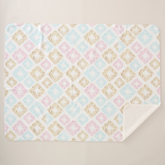 Roze, gouden en blauwe pokken vlek Sherpa Blanket Sherpa Deken (Voorkant (horizontaal))