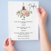 Roze Gouden en Blush Bloemige Thee Drinken Flyer (Hand)