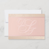 Roze Gouden en Blush Monogram Bedankt Kaarten (Voorkant)