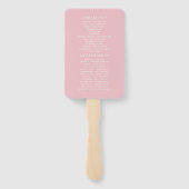 Roze Gouden en Blush Vervallen Trouwprogramma Handwaaier (Achterkant)