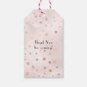 Roze Gouden en Blush Wijnproeverij Bruidsfeest Cadeaulabel (Achterkant)