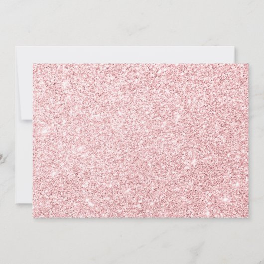 Roze Gouden en glinsterende Quinceanera Foto Uitno Kaart (Achterkant)