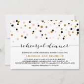 Roze, gouden en zwarte Confetti Stippen repetitie Kaart (Voorkant)