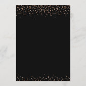 Roze gouden en zwarte glitters glans Menu Kaart (Achterkant)