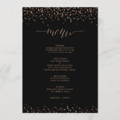 Roze gouden en zwarte glitters glans Menu Kaart (Voorkant)