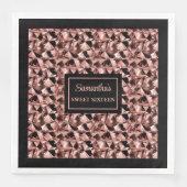 Roze gouden en zwarte servetten Elegante feestverp (Voorkant)