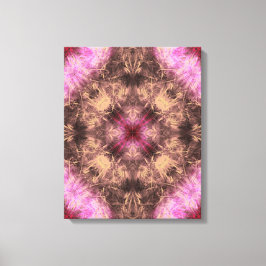 Roze Gouden Energie Kaleidoscoop Fractale Kunst Canvas Afdruk