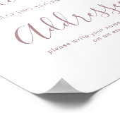 Roze Gouden Envelope Adres Shower Bord Poster (Hoek)