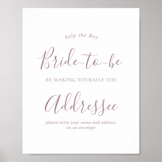Roze Gouden Envelope Adres Shower Bord Poster (Voorkant)