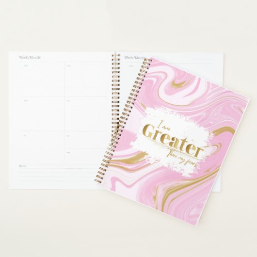 Roze & Gouden Esthetische Bevestigingsplanner Planner (Display)