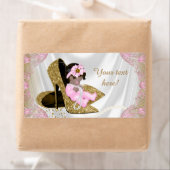 Roze Gouden Etnische Baby shower Waterflesetikette Etiket (Insitu)