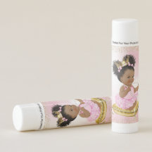 Roze Gouden Etnische Prinses Baby Shower Lippenbal