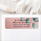 Roze Gouden Eucalyptusbladeren Folie Uiterlijk BRU Etiket (Insitu)