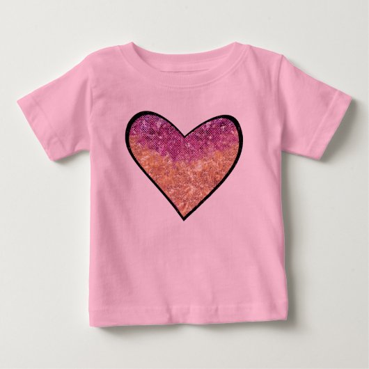 Roze & Gouden Faux Glitter Hart (Voorkant)