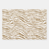 Roze Gouden Faux Glitter Zebra Print Inpakpapier Vel (Voorkant 2)