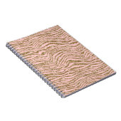 Roze Gouden Faux Glitter Zebra Print Notitieboek (Rechterzijde)