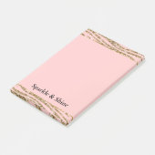 Roze Gouden Faux Glitter Zebra Print Post-it® Notes (Schuin)