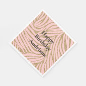 Roze Gouden Faux Glitter Zebra Print Servet (Hoek)