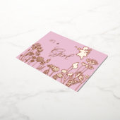 Roze | Gouden Fee het is een Meisje Geboorteaankon Folie Uitnodiging Briefkaart (Gedraaid)