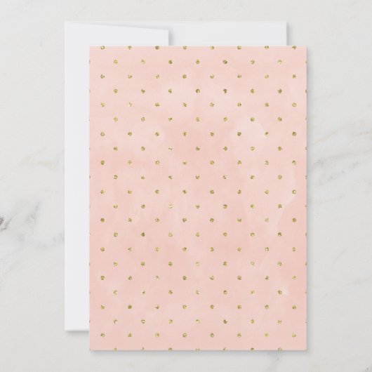 Roze Gouden Flamingo Baby Shower Uitnodiging (Achterkant)