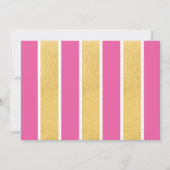 Roze Gouden Flamingo Verjaardag Tropisch Zwembadfe Kaart (Achterkant)