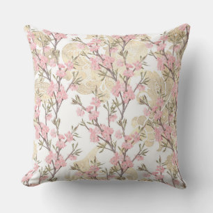 Roze/Gouden Floral/Polka Dot Pillow Kussen