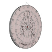 Roze gouden fluitglas proost naam feest dartbord (Voorkant Links)
