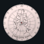 Roze gouden fluitglas proost naam feestje dartbord<br><div class="desc">Een roze gouden achtergrond.  Personaliseer en voeg een naam toe.   Versierd met een paar fluiten,  glazen.</div>