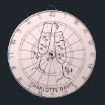 Roze gouden fluitglas proost naam feestje dartbord<br><div class="desc">Een roze gouden achtergrond.  Personaliseer en voeg een naam toe.   Versierd met een paar fluiten,  glazen.</div>