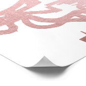 Roze Gouden Folie Bloemachtige Bruiloft Welcome Bo Poster (Hoek)