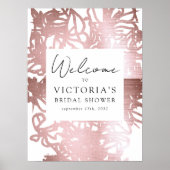 Roze Gouden Folie Bloemachtige Bruiloft Welcome Bo Poster (Voorkant)