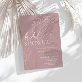 Roze Gouden Folie Bruids Douche Uitnodiging