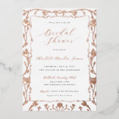 Roze Gouden Folie Bruiloftsfeest Uitnodiging (Voorkant)