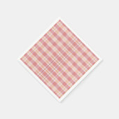 Roze & Gouden Folie Buffalo Plaid Servet (Hoek)