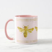 Roze Gouden Folie Bumble Bee Mok (Links)