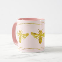 Roze Gouden Folie Bumble Bee