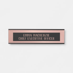 Roze Gouden Folie Glam Kantoor Naambord Deur Bord Deurbordje