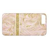  Roze Gouden Folie Glitter Gemarmerde Patroonkunst Case-Mate iPhone Case (Achterkant (Horizontaal))