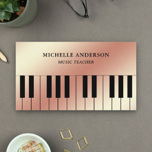 Roze Gouden Folie Piano Toetsenbord Muzikant Piani Visitekaartje