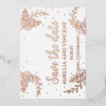 Roze gouden folie save the date kaart