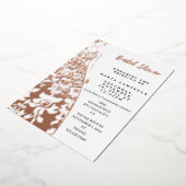 Roze Gouden Folie Trouwjurk Bruidsdouche Folie Uitnodiging (Gedraaid)