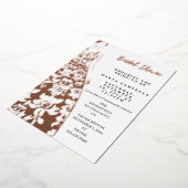 Roze Gouden Folie Trouwjurk Bruidsdouche Uitnodiging (Gedraaid)