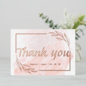 Roze gouden folie trouwkaart bedankje folie uitnodiging (Staand Voorkant)