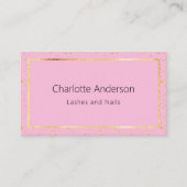 Roze gouden foto moderne QR code Visitekaartje (Voorkant)