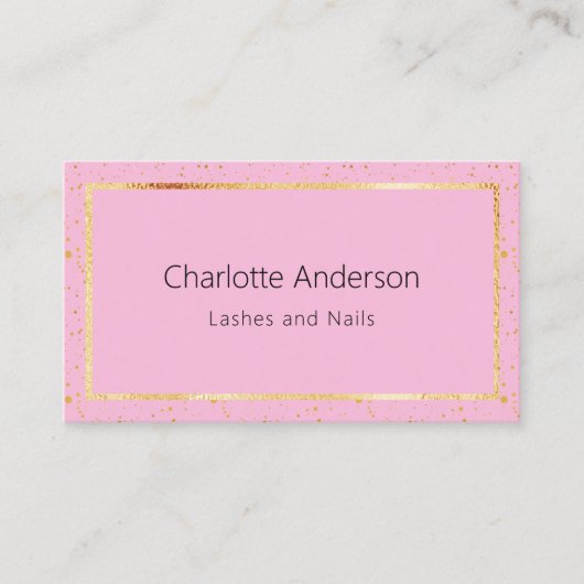 Roze gouden foto moderne QR code Visitekaartje (Voorkant)